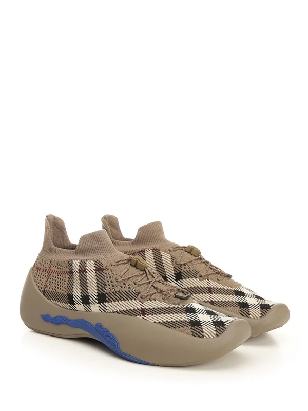 Neptune Check Pattern Knit Sneakers - Image 2