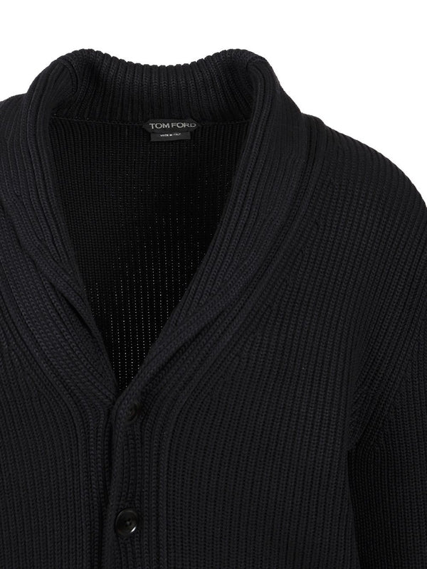 Shawl Collar Silk Wool Cardigan - Image 4