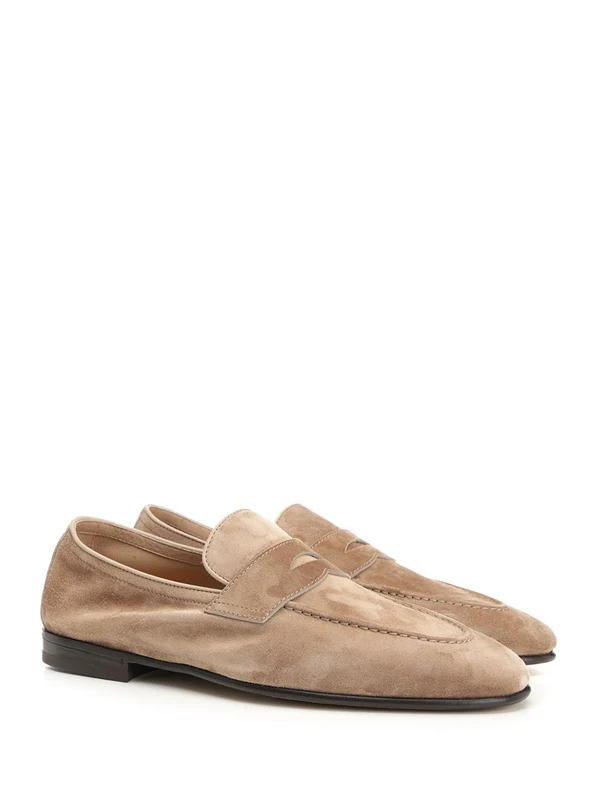 Beige Suede Loafers - Image 2