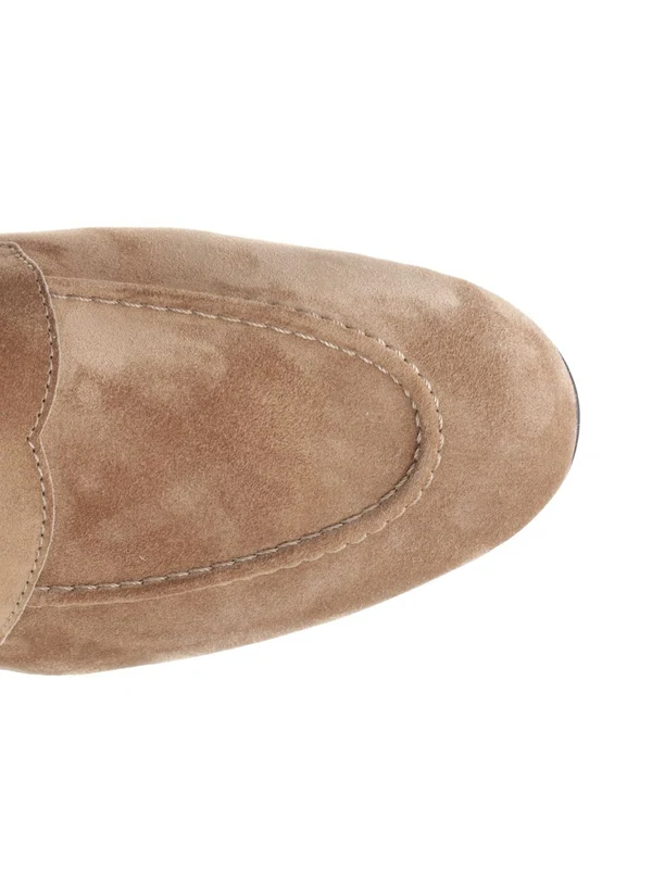 Beige Suede Loafers - Image 4