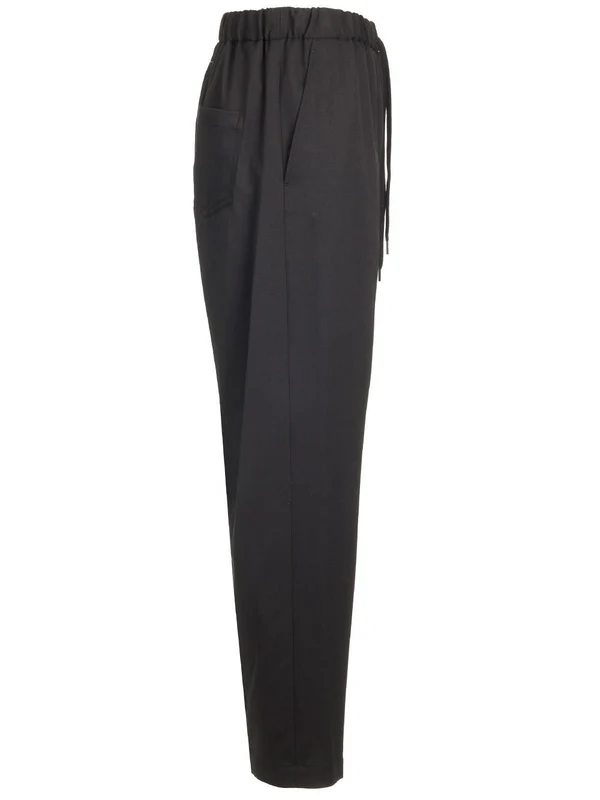 Wool Crepe Banding Trousers - Image 3