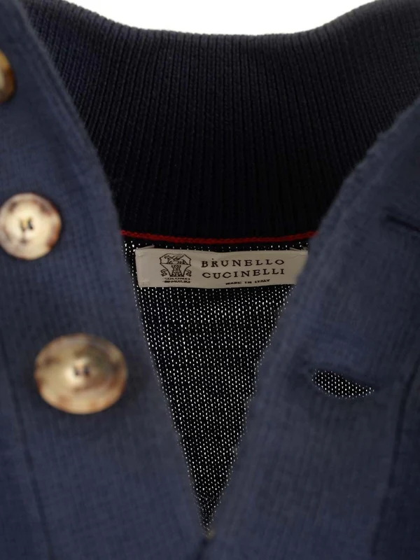 High Neck Ribbed Cotton Cardigan - Image 3