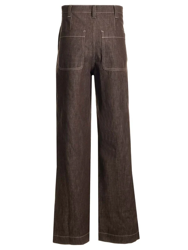 Wide Leg Fluid Denim Pants - Image 2