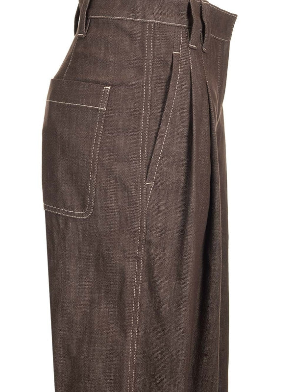 Wide Leg Fluid Denim Pants - Image 4