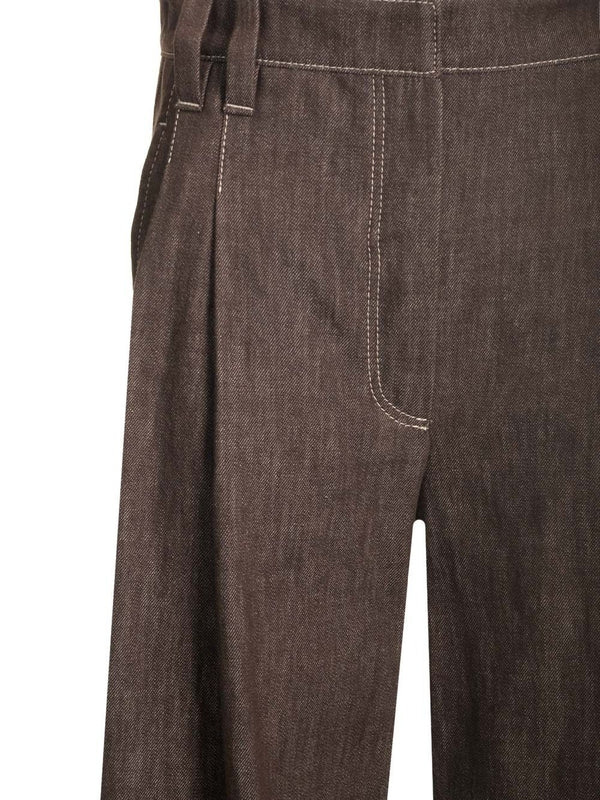 Wide Leg Fluid Denim Pants - Image 5