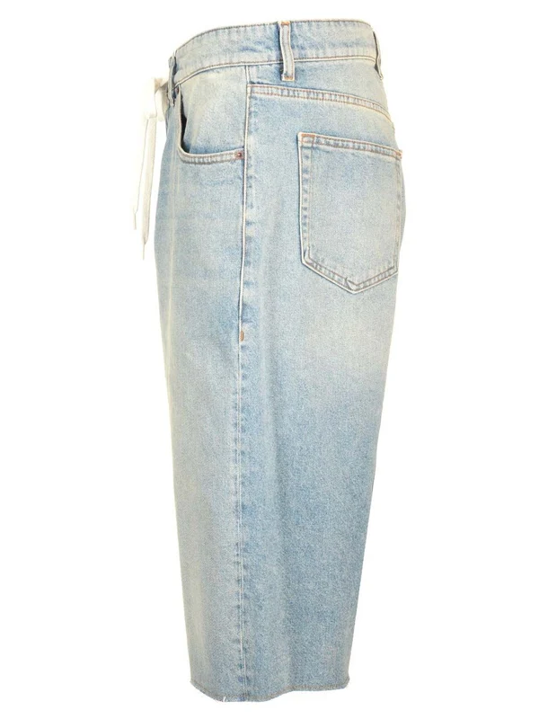Drawstring Denim Shorts - Image 3