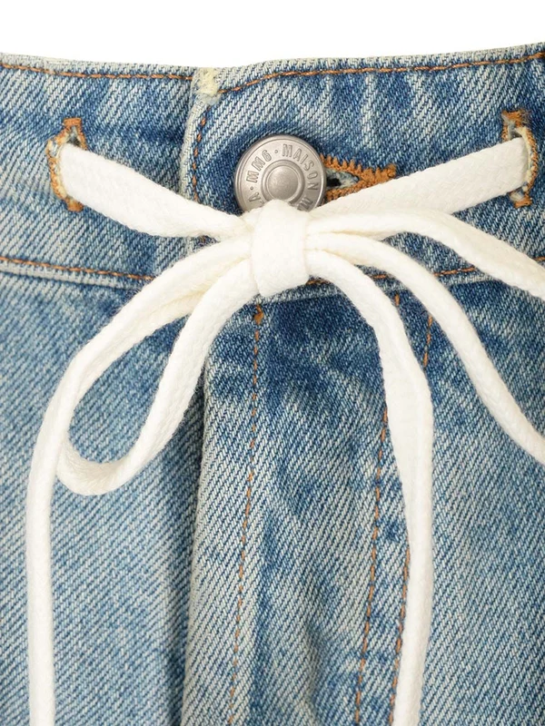 Drawstring Denim Shorts - Image 4