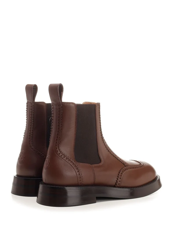 Brogue Leather Chelsea Boots - Image 3