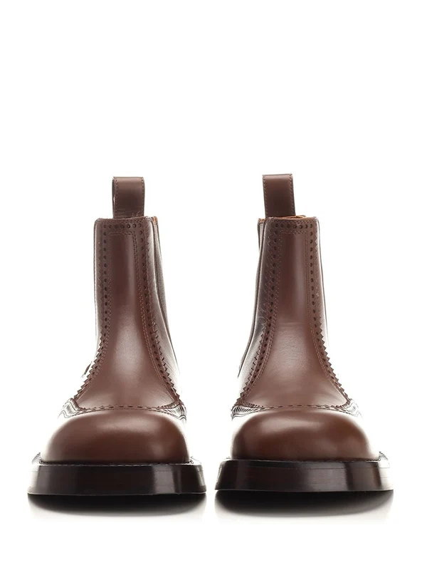 Brogue Leather Chelsea Boots - Image 5