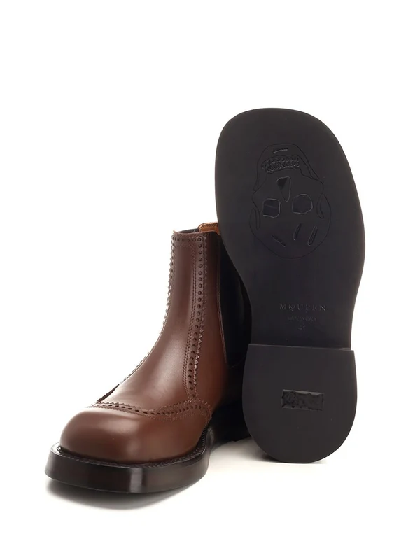 Brogue Leather Chelsea Boots - Image 6