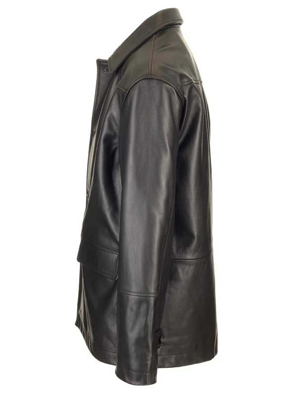 Flap Pocket Leather Jacket - Image 3