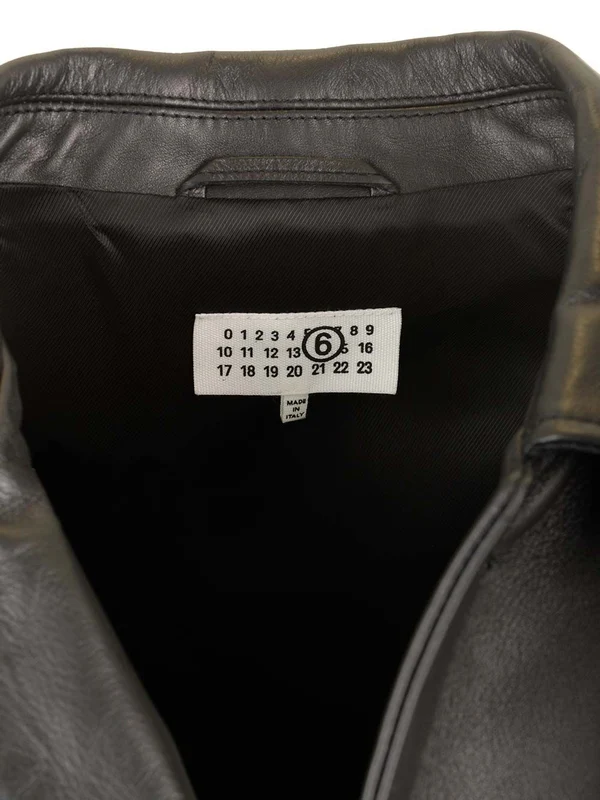 Flap Pocket Leather Jacket - Image 4