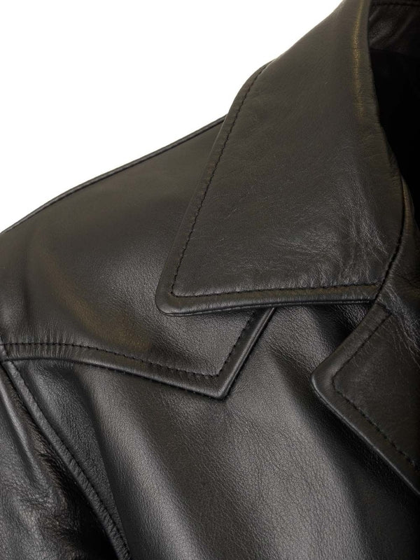 Flap Pocket Leather Jacket - Image 5