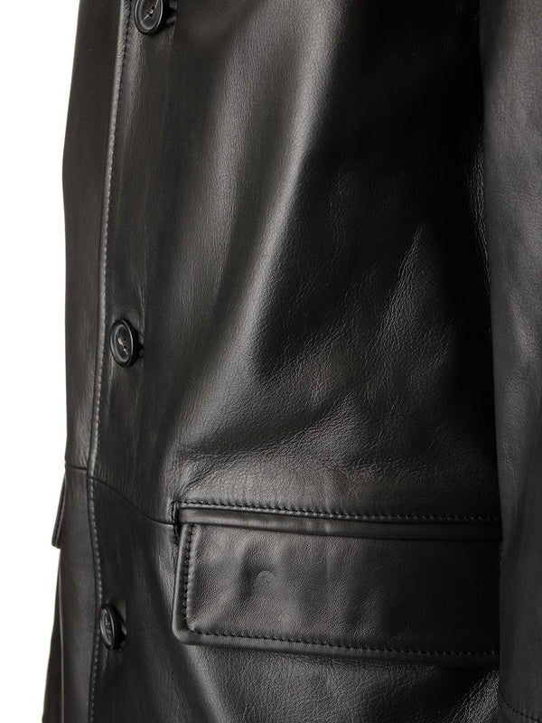 Flap Pocket Leather Jacket - Image 6