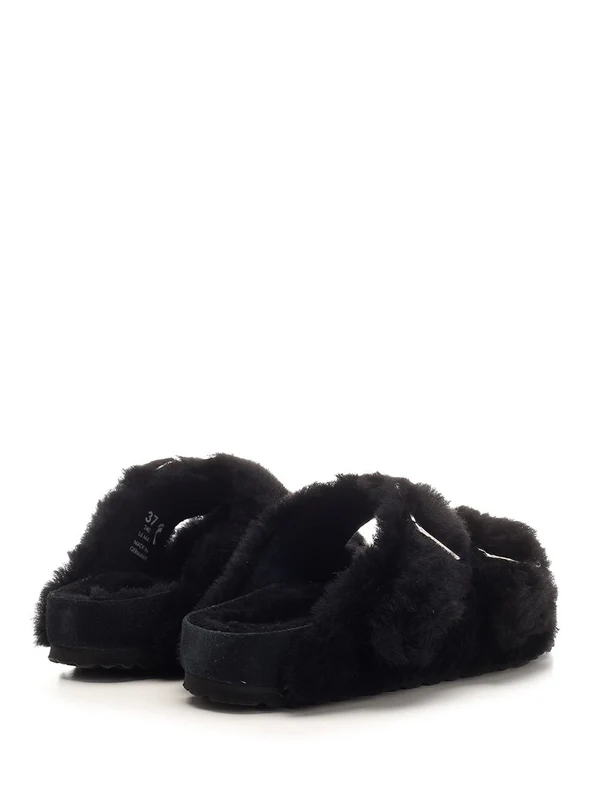 Arizona Big Buckle Shearling Sandals - Image 3
