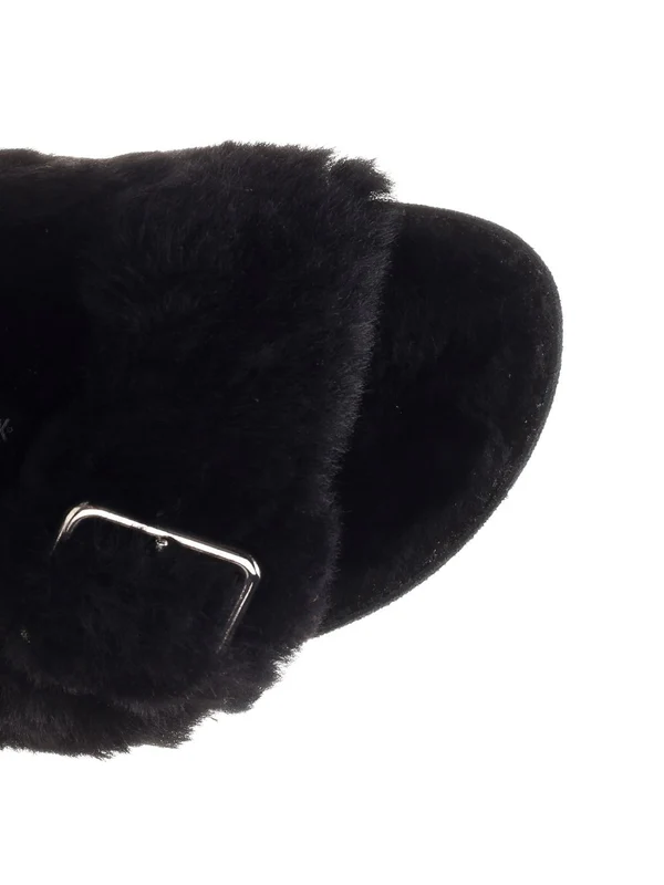 Arizona Big Buckle Shearling Sandals - Image 4