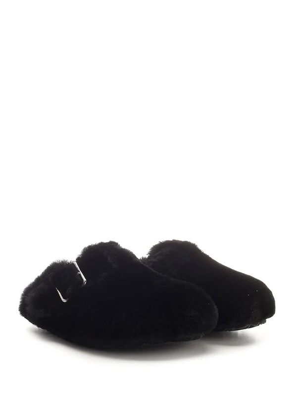 Boston Big Buckle Shearling Slides - Image 2