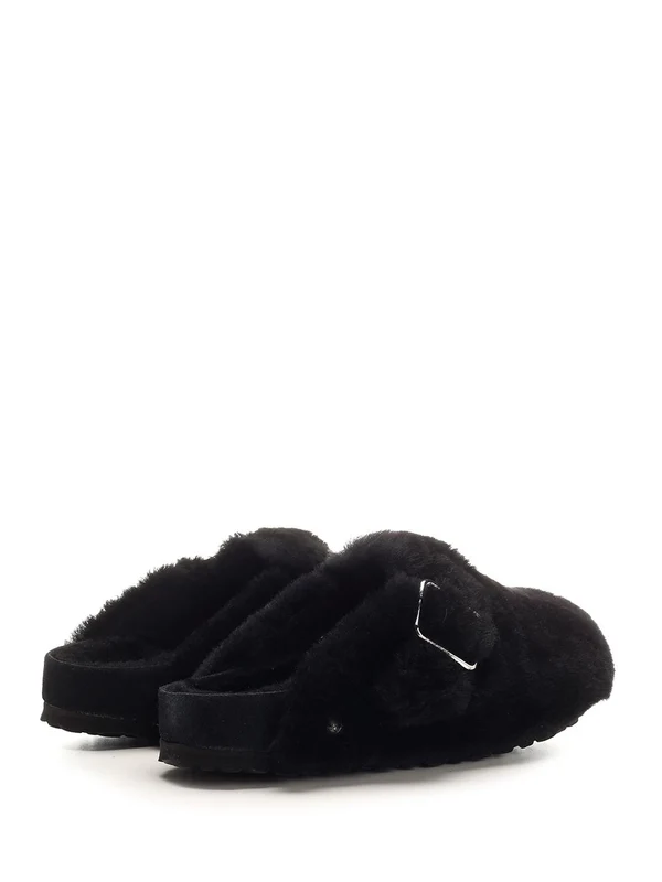 Boston Big Buckle Shearling Slides - Image 3