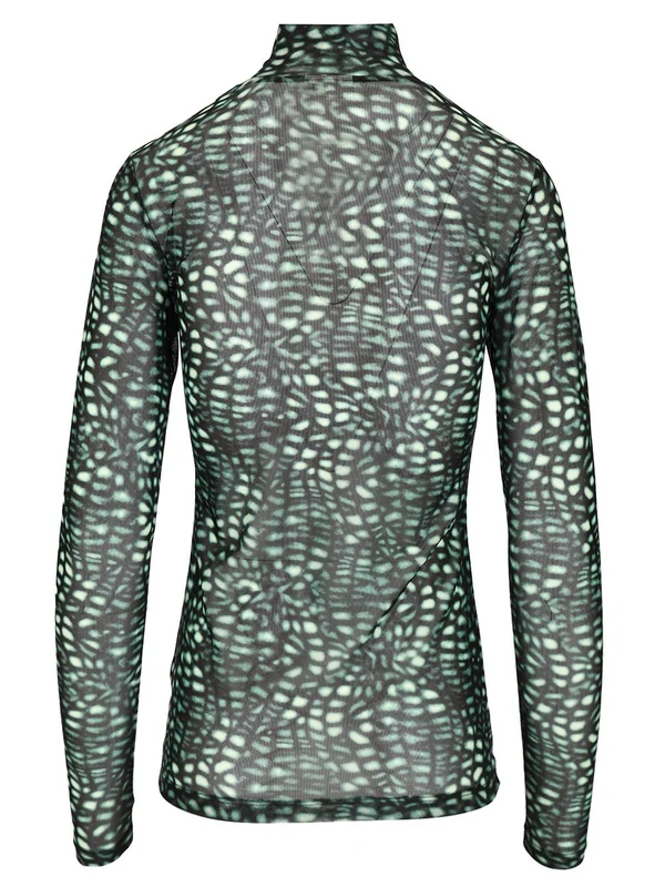 Stretch Tulle High-neck Sweater - Image 2