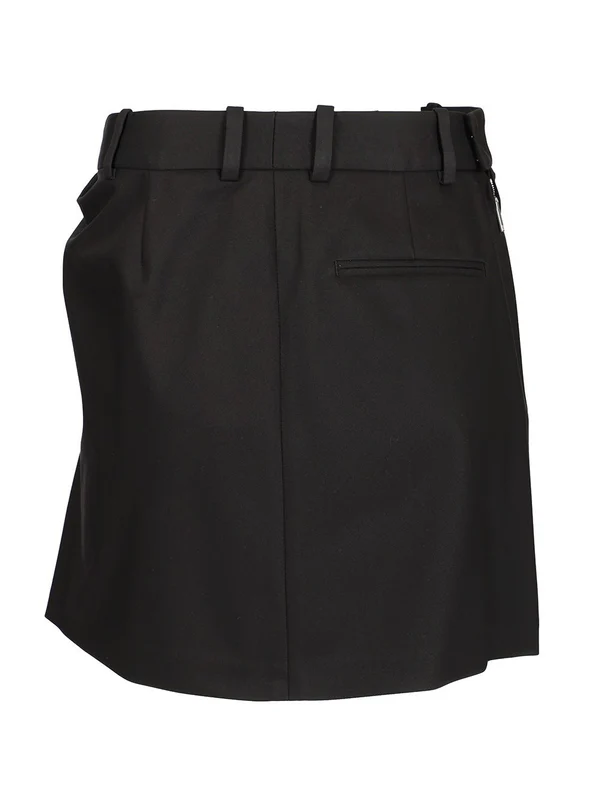 Leather Logo Patch Twill Skirt - Image 2