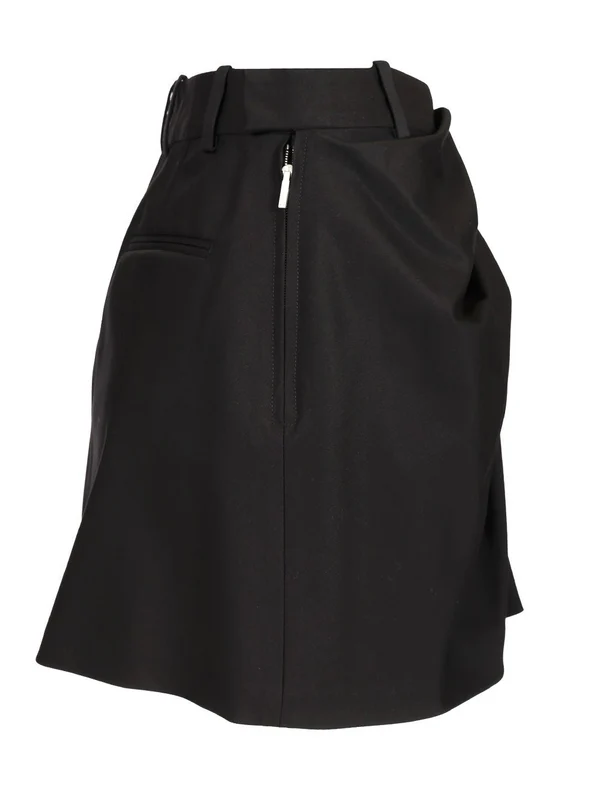 Leather Logo Patch Twill Skirt - Image 3