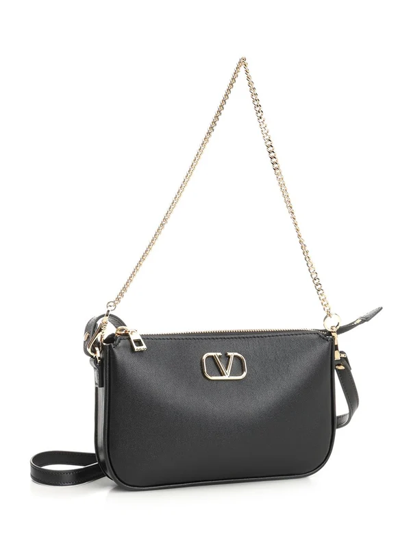 V Logo Mini Leather Shoulder Bag - Image 2