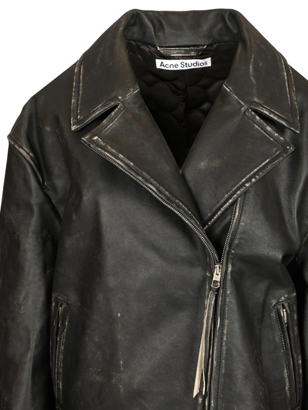 Double Leather Biker Jacket - Image 4