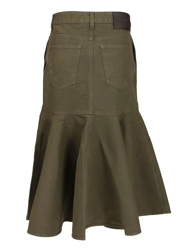 Flared Cotton Midi Skirt - Image 2