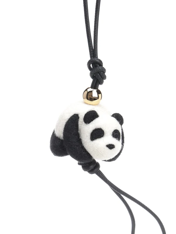 Panda Charm Leather Keyring - Image 2