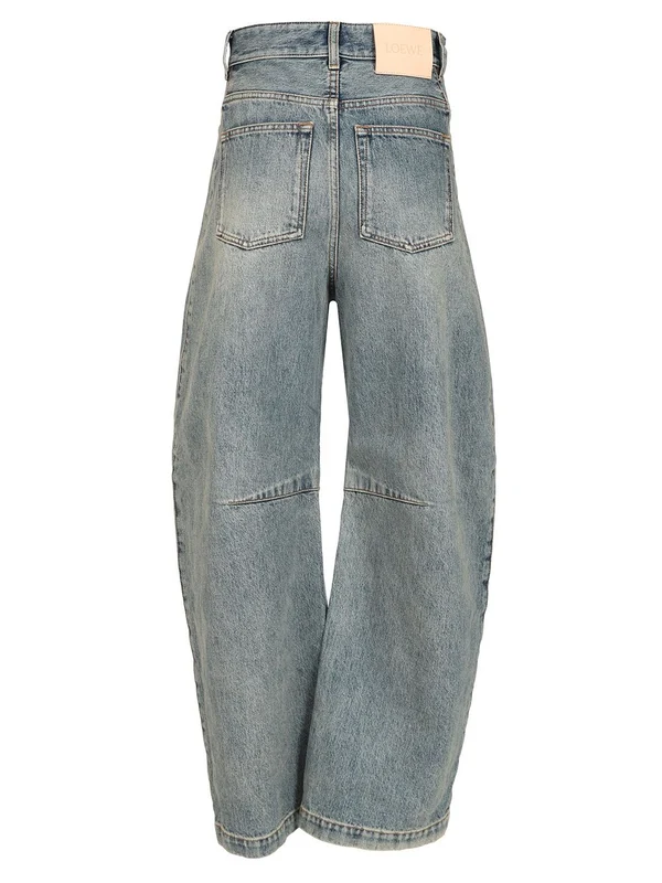 Barrel-leg Washed Denim Pants - Image 2