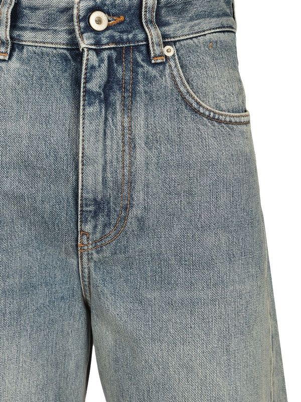 Barrel-leg Washed Denim Pants - Image 3