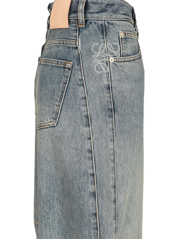 Barrel-leg Washed Denim Pants - Image 4