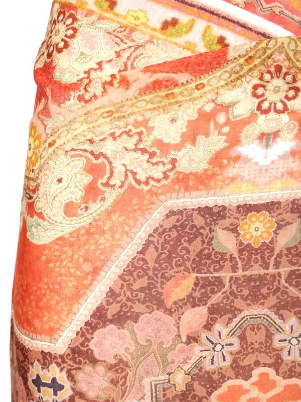 Sarong Flower Printed Skirt - Image 3