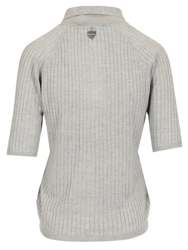 Ribbed Silk Polo Shirt - Image 2