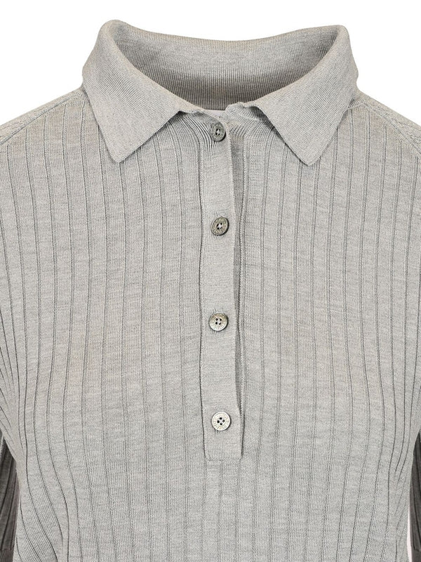 Ribbed Silk Polo Shirt - Image 3