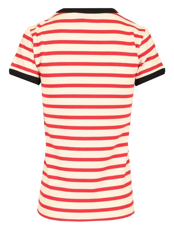 Embroidered Logo Stripe Short-sleeve T-shirt - Image 2