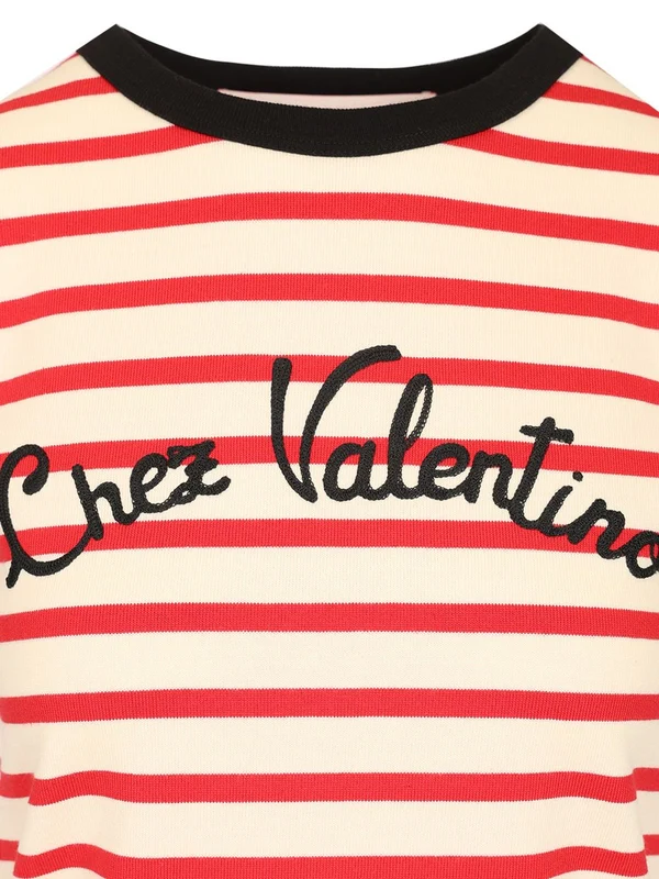 Embroidered Logo Stripe Short-sleeve T-shirt - Image 3