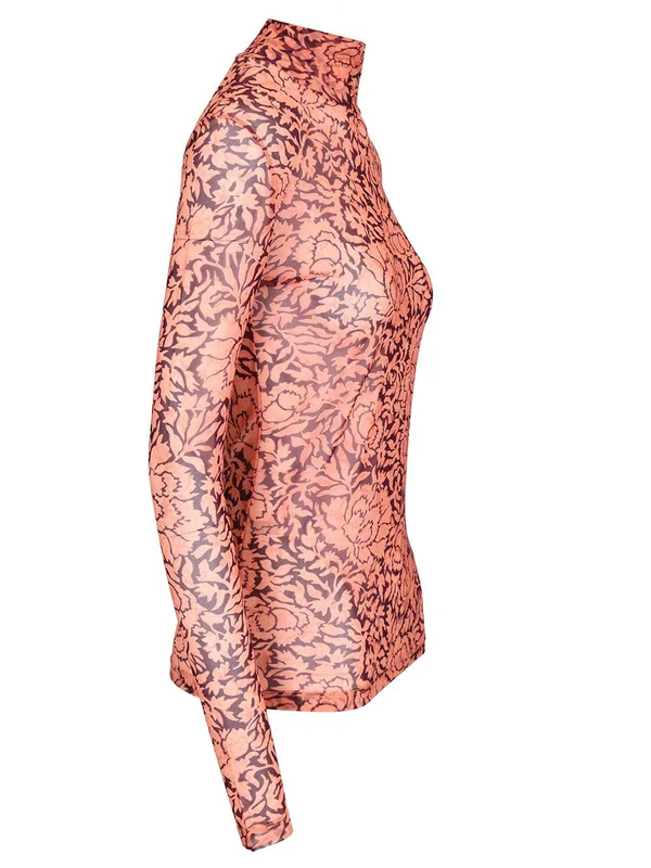 Stretch Tulle High-neck Sweater - Image 3