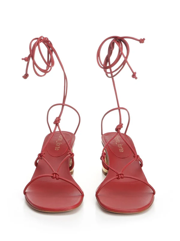Gold Heel Leather Sandal Heels - Image 5