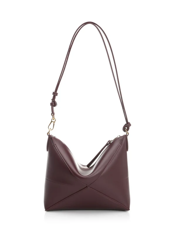 Puzzle Fold Pouch Leather Shoulder Bag - Image 3