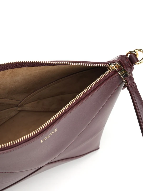 Puzzle Fold Pouch Leather Shoulder Bag - Image 4