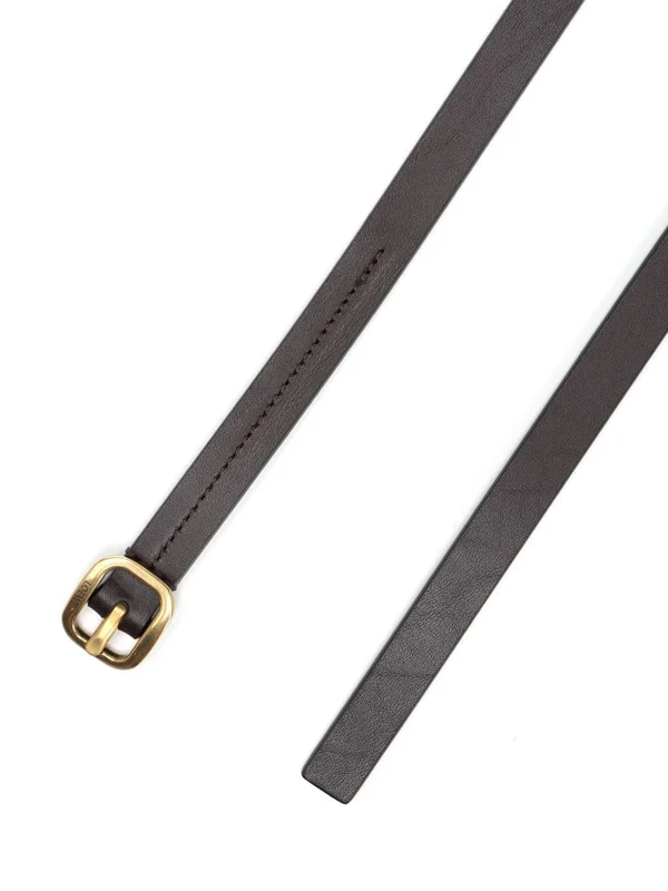 Rounded Buckle Leather Belt - Image 2