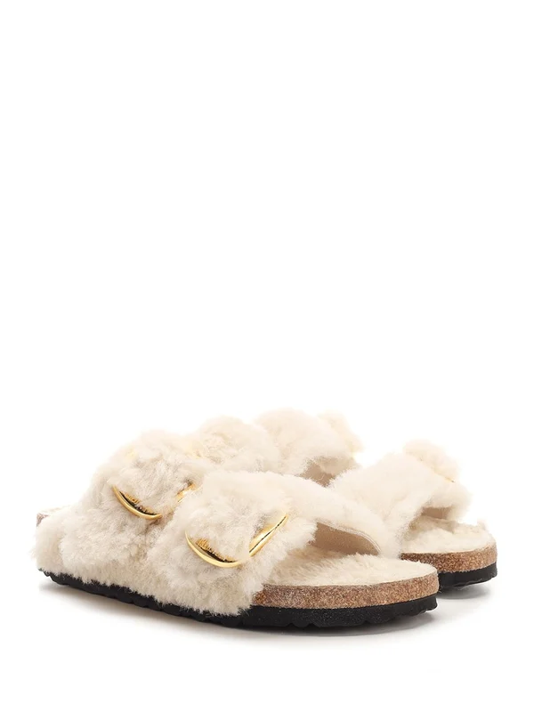 Arizona Big Buckle Shearling Sandals - Image 2