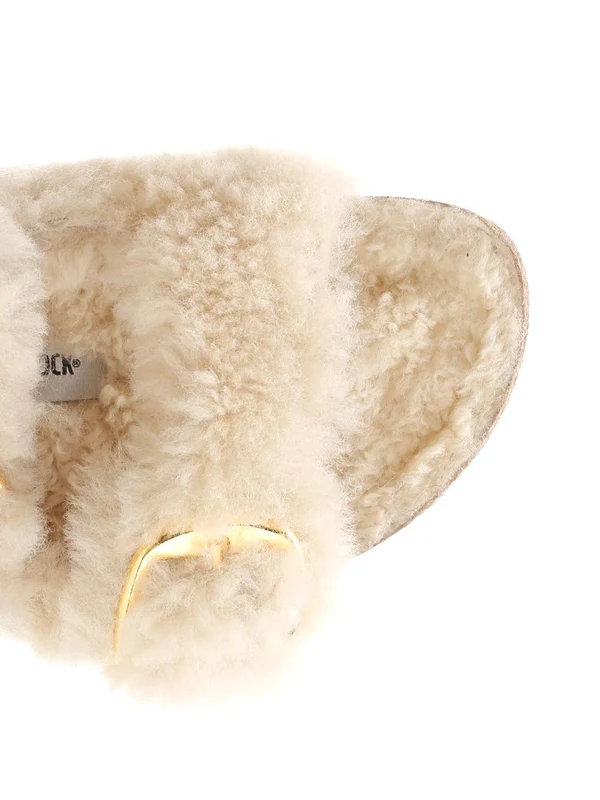 Arizona Big Buckle Shearling Sandals - Image 4