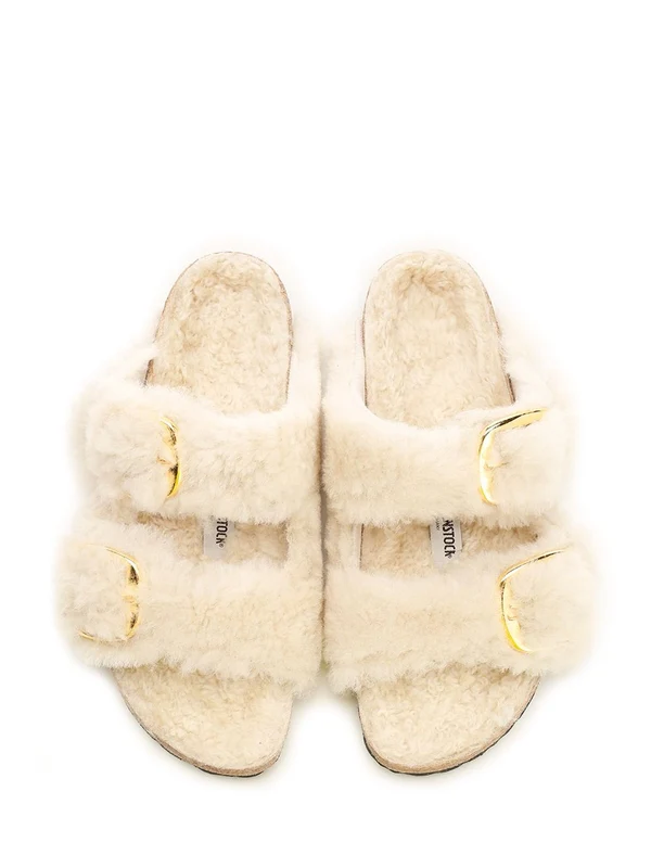 Arizona Big Buckle Shearling Sandals - Image 5