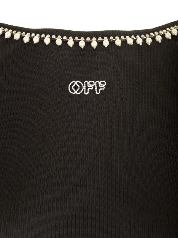Pearl-embellished Jersey Long Sleeve Top - Image 5