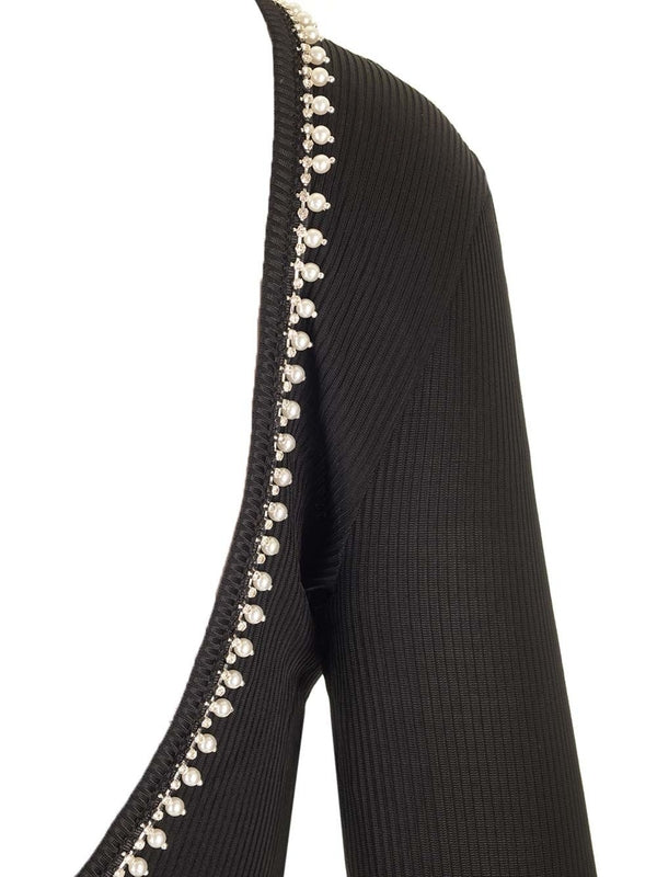 Pearl-embellished Jersey Long Sleeve Top - Image 6