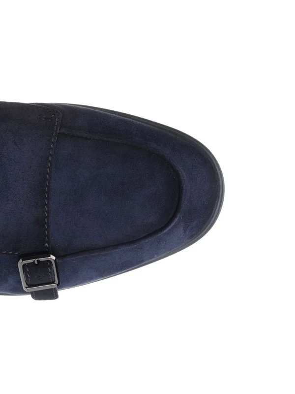 Double Buckle Suede Loafers - Image 4
