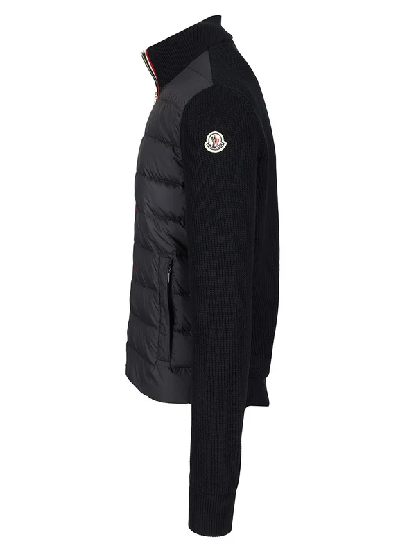 Knit Sleeve Logo Patch Padded Jacket - Image 3