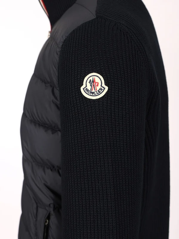 Knit Sleeve Logo Patch Padded Jacket - Image 5